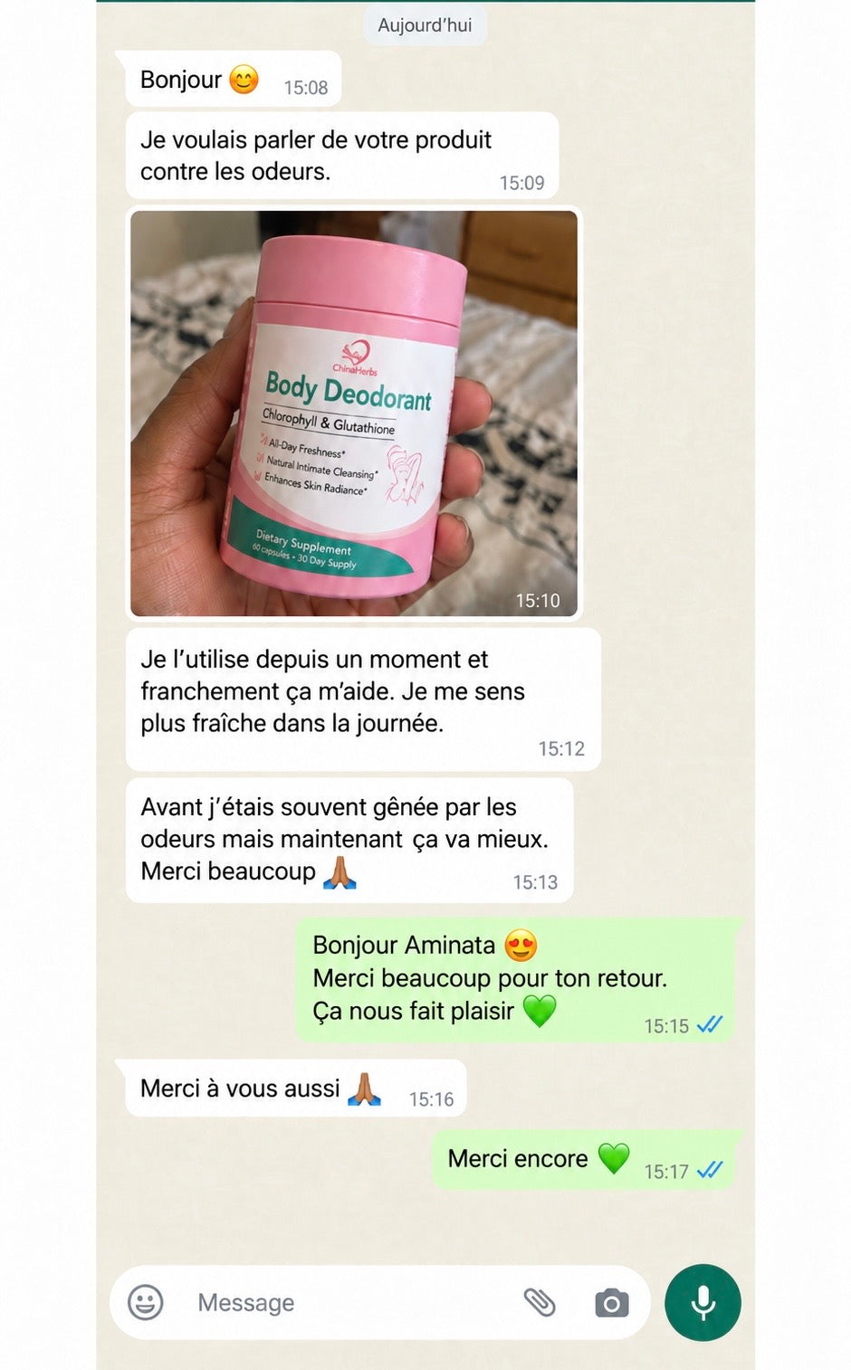 Capture originale du retour client A**
